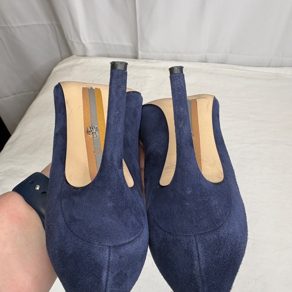 Sam Edelman Women's Hazel Pointed Toe High-Heel Pumps Shoes Suede Navy Size 6 - Picture 9 of 14